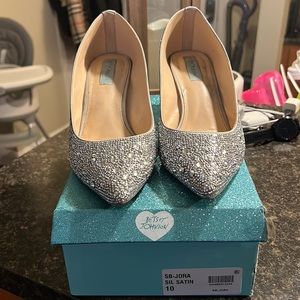 Betsy Johnson silver heels